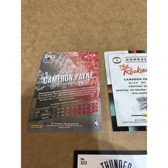 Cameron Payne Basketball Cards, Lot of 5, Rookie and Auto, Thunder/Bulls - Picture 7 of 10